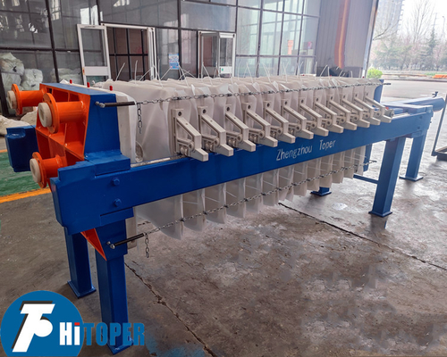 High Efficiency Quick Open Cake Discharge Filter Press , WWTP 10m2 Automatic Filter Press Machine